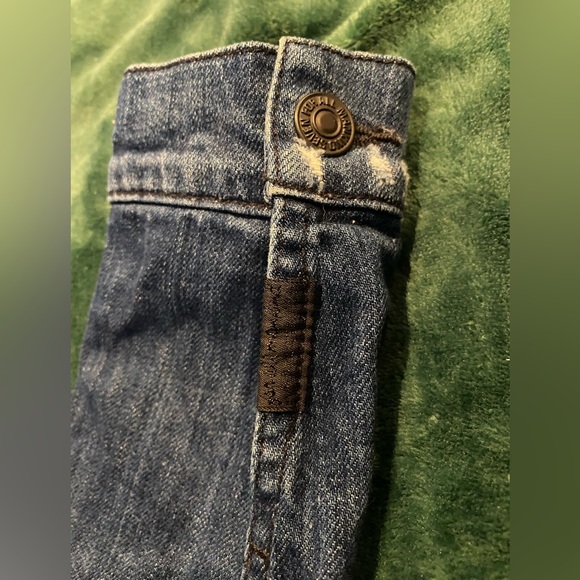 7 For All Mankind Denim Jean Jacket NWOT Size L Snap Closure - Picture 5 of 14